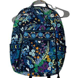 Vera Bradley Backpack Midnight Blues Multicolor Floral Quilted Laptop Sleeve